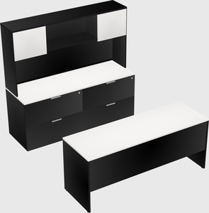 Parallel desk with credenza