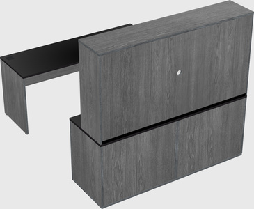 Parallel desk with credenza
