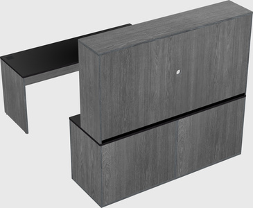 Parallel desk with credenza