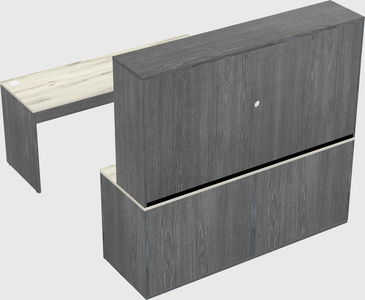 Parallel desk with credenza