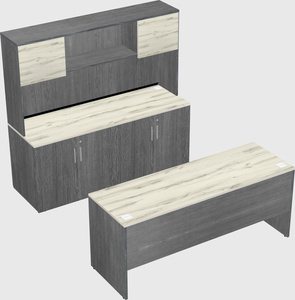 Parallel desk with credenza
