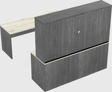 Parallel desk with credenza