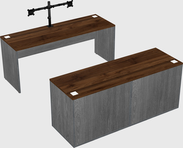 Parallel desk with credenza