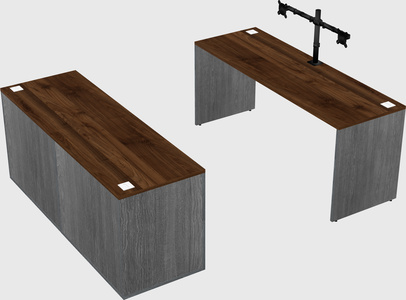Parallel desk with credenza