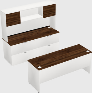 Parallel desk with credenza