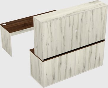 Parallel desk with credenza