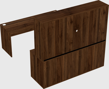 Parallel desk with credenza