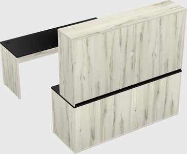 Parallel desk with credenza
