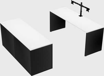 Parallel desk with credenza