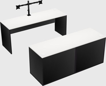 Parallel desk with credenza