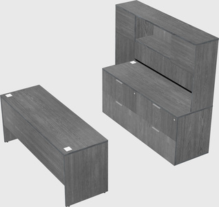 Parallel desk with credenza