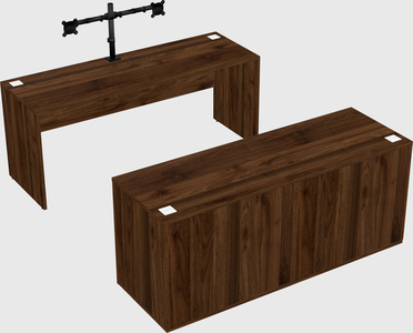 Parallel desk with credenza