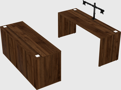 Parallel desk with credenza