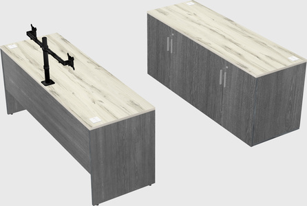 Parallel desk with credenza