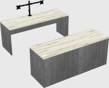 Parallel desk with credenza