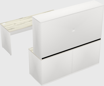Parallel desk with credenza