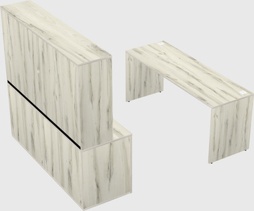 Parallel desk with credenza