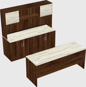Parallel desk with credenza