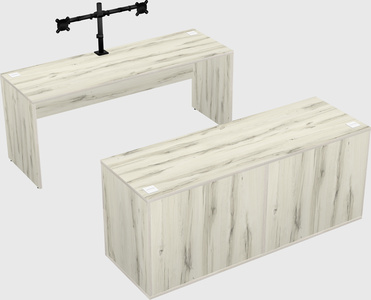 Parallel desk with credenza