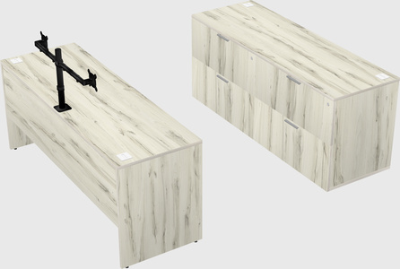 Parallel desk with credenza
