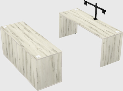 Parallel desk with credenza