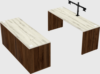 Parallel desk with credenza