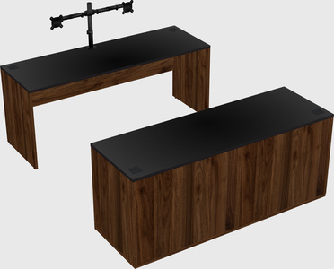 Parallel desk with credenza