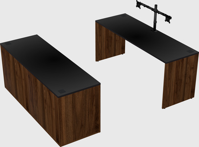 Parallel desk with credenza
