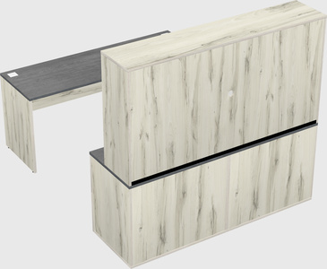 Parallel desk with credenza