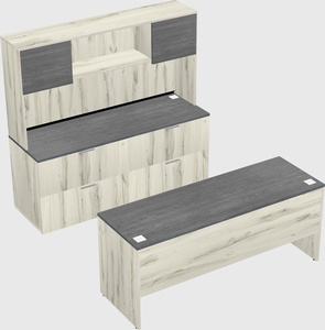 Parallel desk with credenza