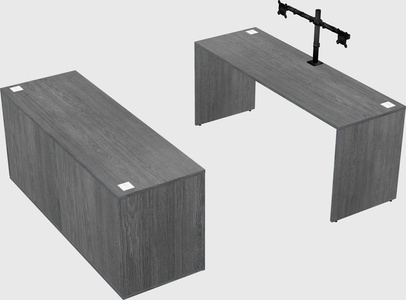 Parallel desk with credenza