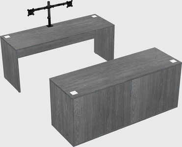 Parallel desk with credenza