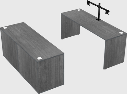 Parallel desk with credenza