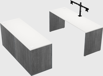 Parallel desk with credenza