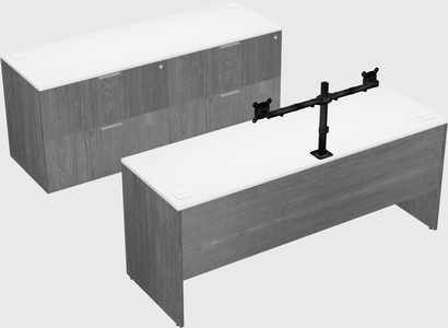 Parallel desk with credenza