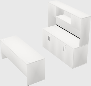 Parallel desk with credenza