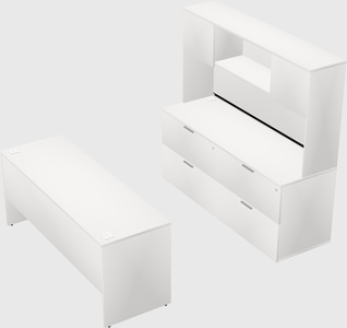 Parallel desk with credenza