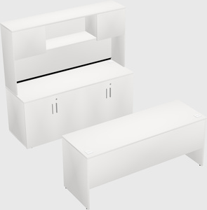 Parallel desk with credenza