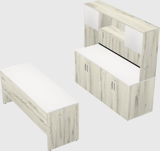 Parallel desk with credenza