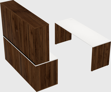 Parallel desk with credenza
