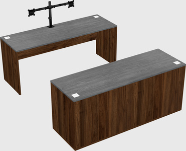 Parallel desk with credenza