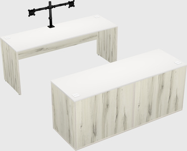 Parallel desk with credenza
