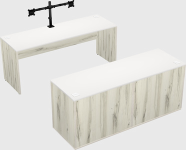 Parallel desk with credenza