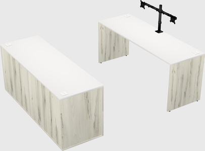 Parallel desk with credenza