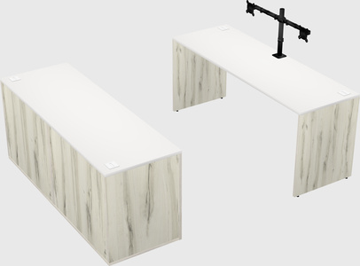 Parallel desk with credenza