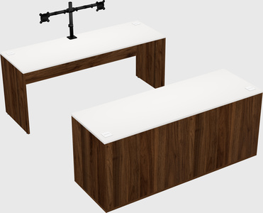 Parallel desk with credenza