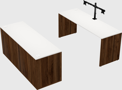 Parallel desk with credenza