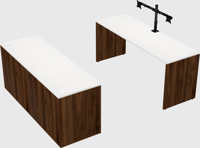 Parallel desk with credenza