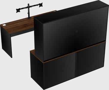 Parallel desk with credenza