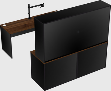 Parallel desk with credenza